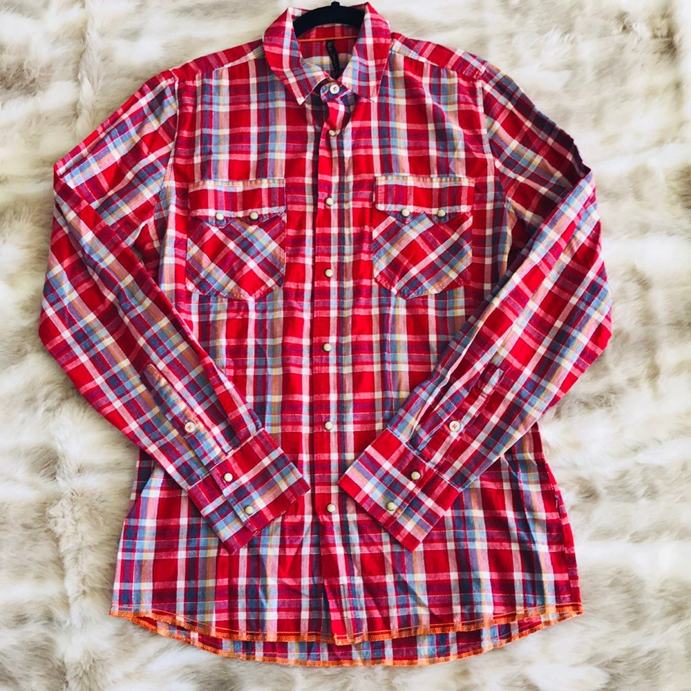 NEW NUDIE JEANS STRIPED BUTTON DOWN SHIRT